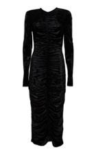 Sara Battaglia Ruched-front Midi Dress