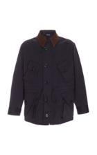 Monitaly Military Half Corduroy-trimmed Cotton-twill Coat