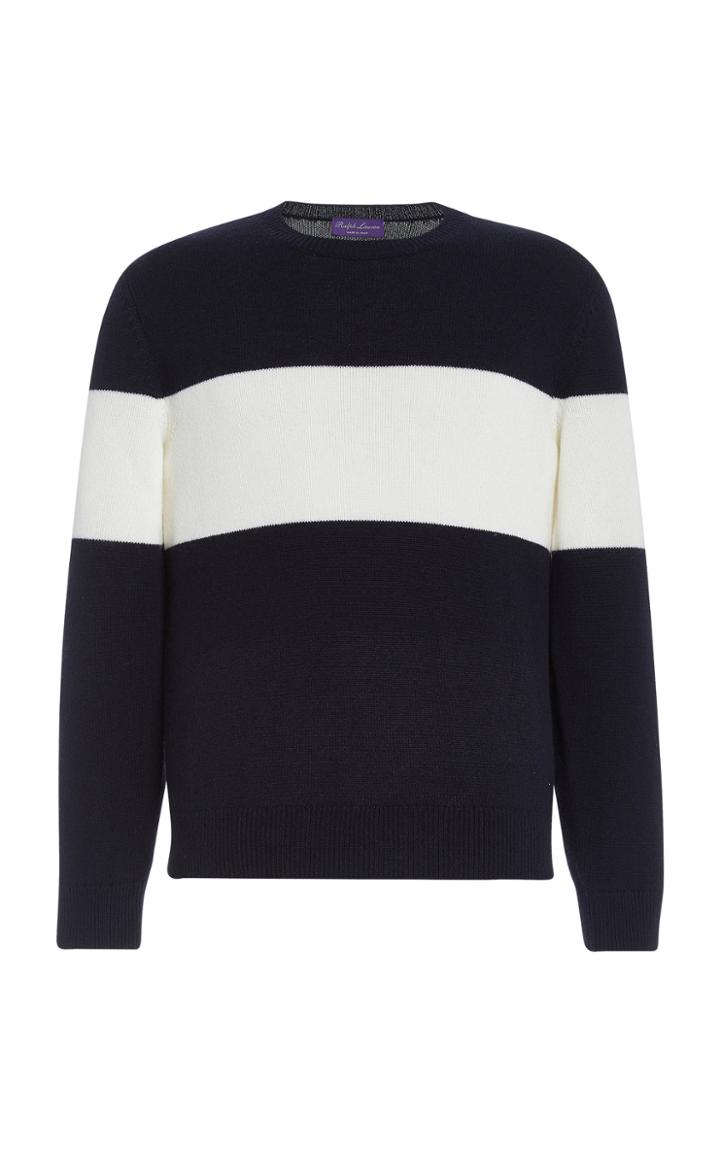Ralph Lauren Purple Label Striped Cashmere Sweater
