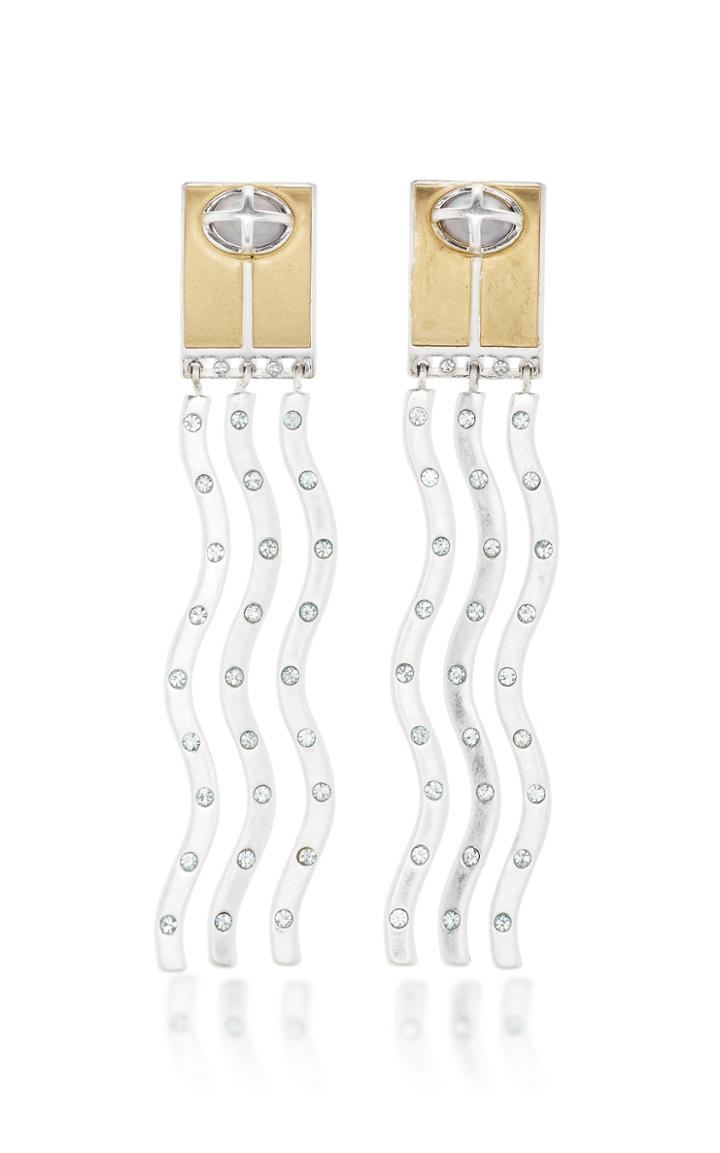 Lulu Frost Elixir Silver, Gold-plated, Opalite And Crystal Earrings