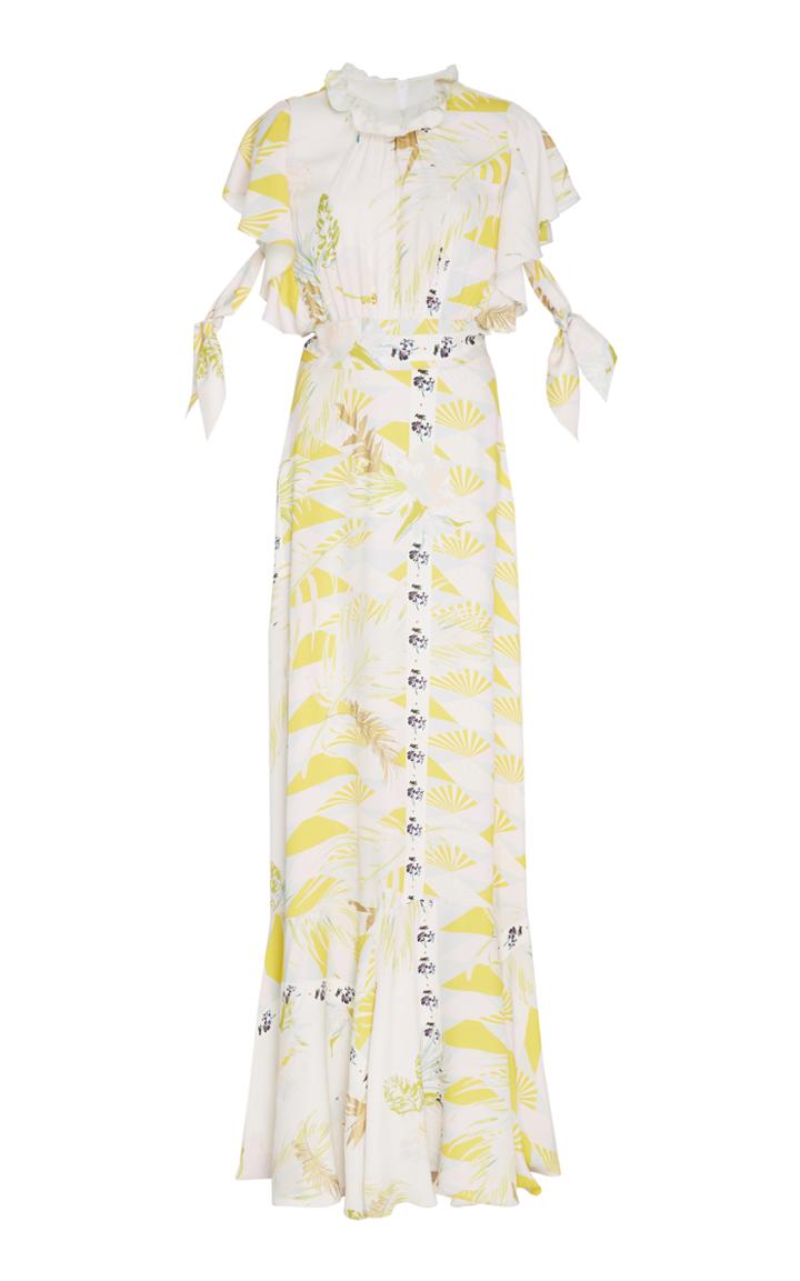 Cynthia Rowley Talia Printed Silk Tie Sleeve Dress