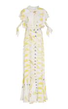 Cynthia Rowley Talia Printed Silk Tie Sleeve Dress