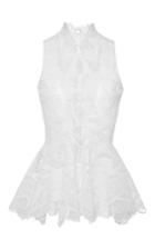 Jonathan Simkhai Lace Collar Peplum Top