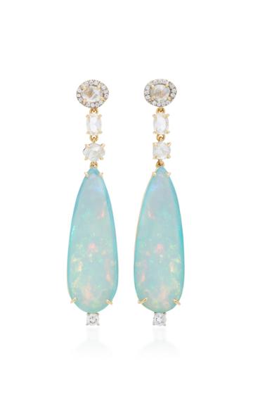 Pamela Huizenga Natural Mexican Opal Crystals And Fine Diamond Earrings