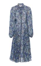 Moda Operandi Luisa Beccaria Robe Chemisier Printed Georgette Midi Dress Size: 36