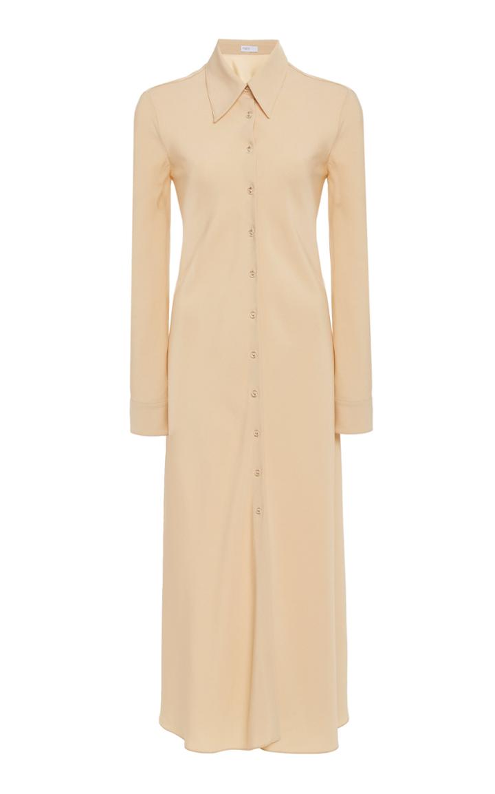 Rosetta Getty Solid Crepe Shirt Dress