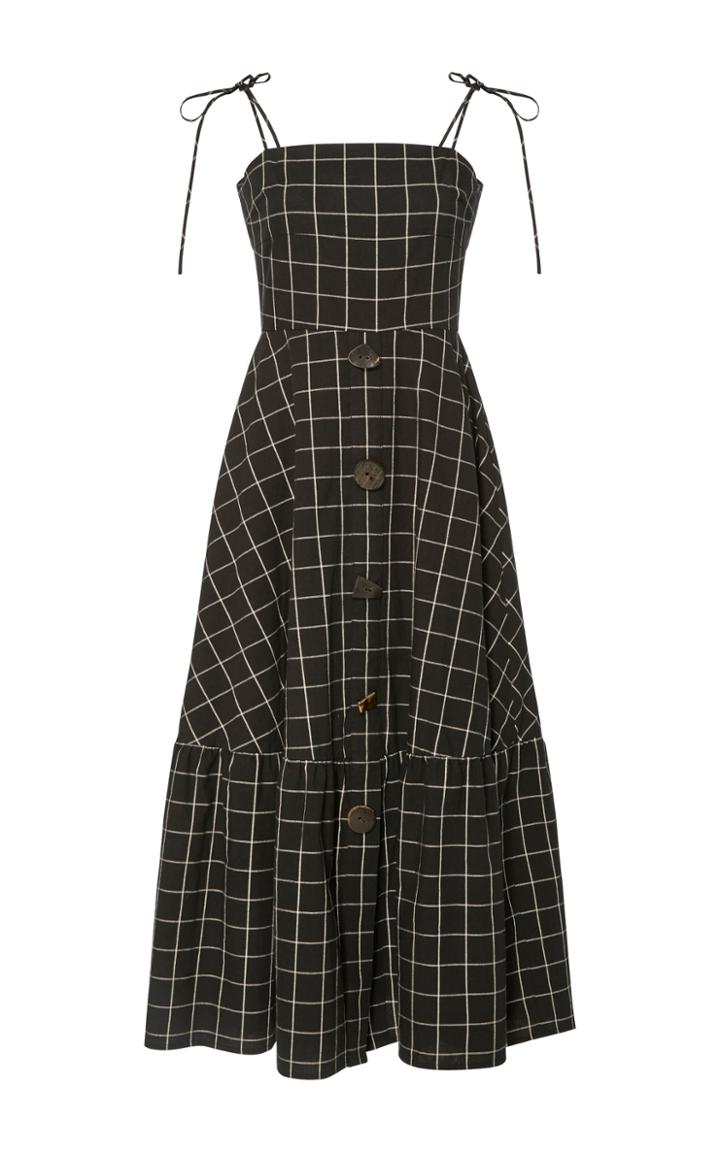 Rejina Pyo Maria Check Strap Tie Dress