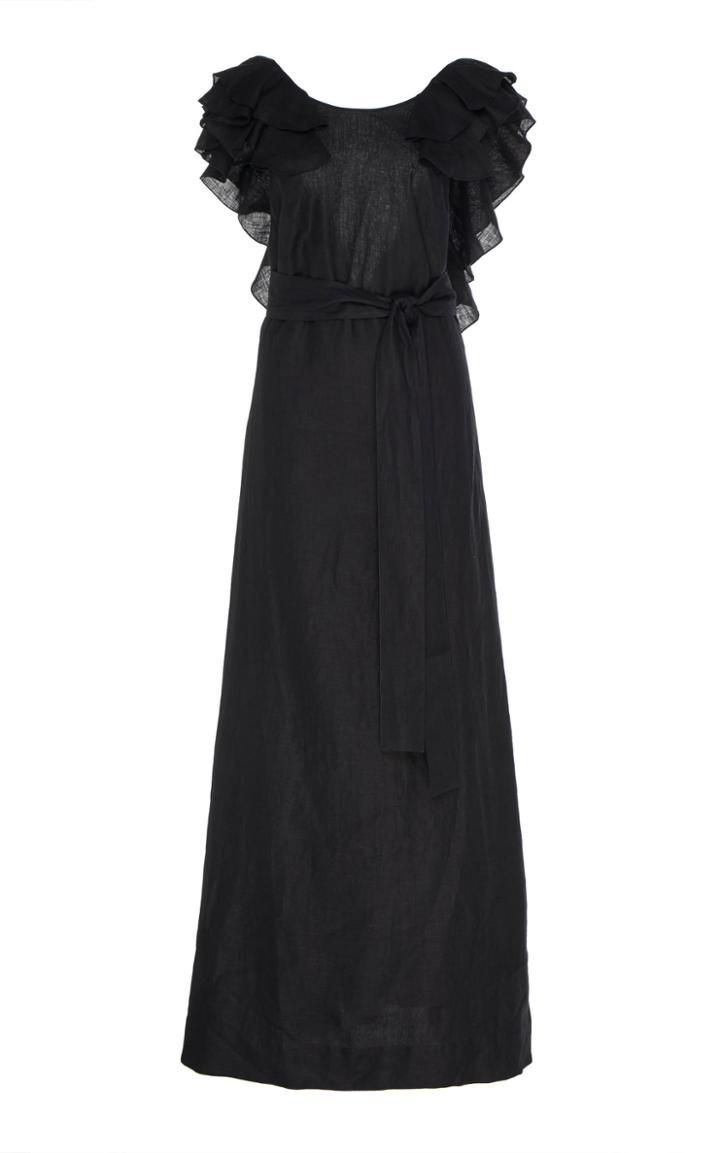 Kalita Eros Ruffled Linen Maxi Dress