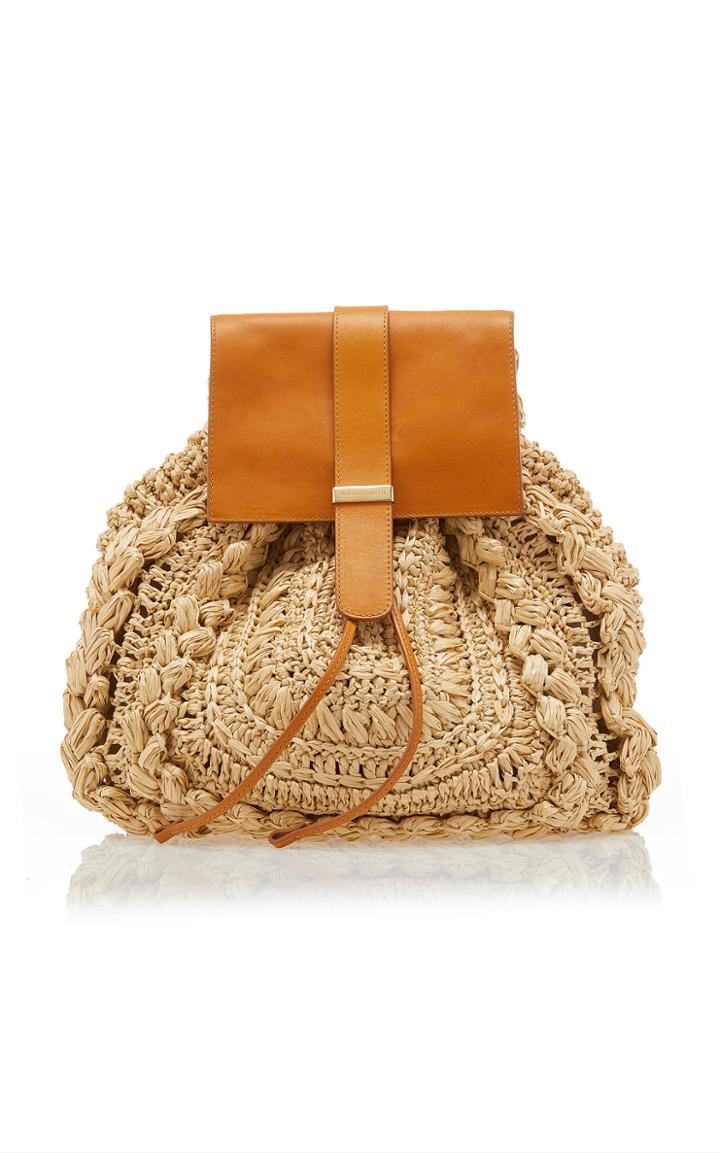 Alberta Ferretti Raffia Small Backpack