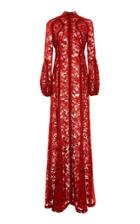 J. Mendel Long Sleeve Lace Gown