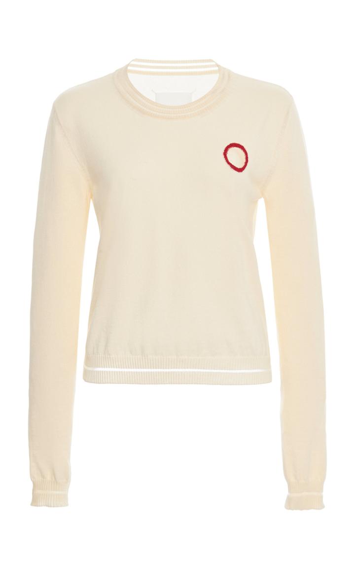 Moda Operandi Maison Margiela Embroidered Cotton-blend Sweater Size: Xs