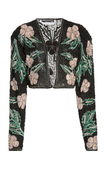 Rotate Magrit Sequined Chiffon Cropped Jacket