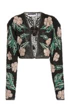 Rotate Magrit Sequined Chiffon Cropped Jacket