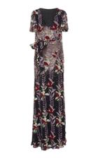 Temperley London Bellflower Sequin-embellished Chiffon Maxi Wrap Dress