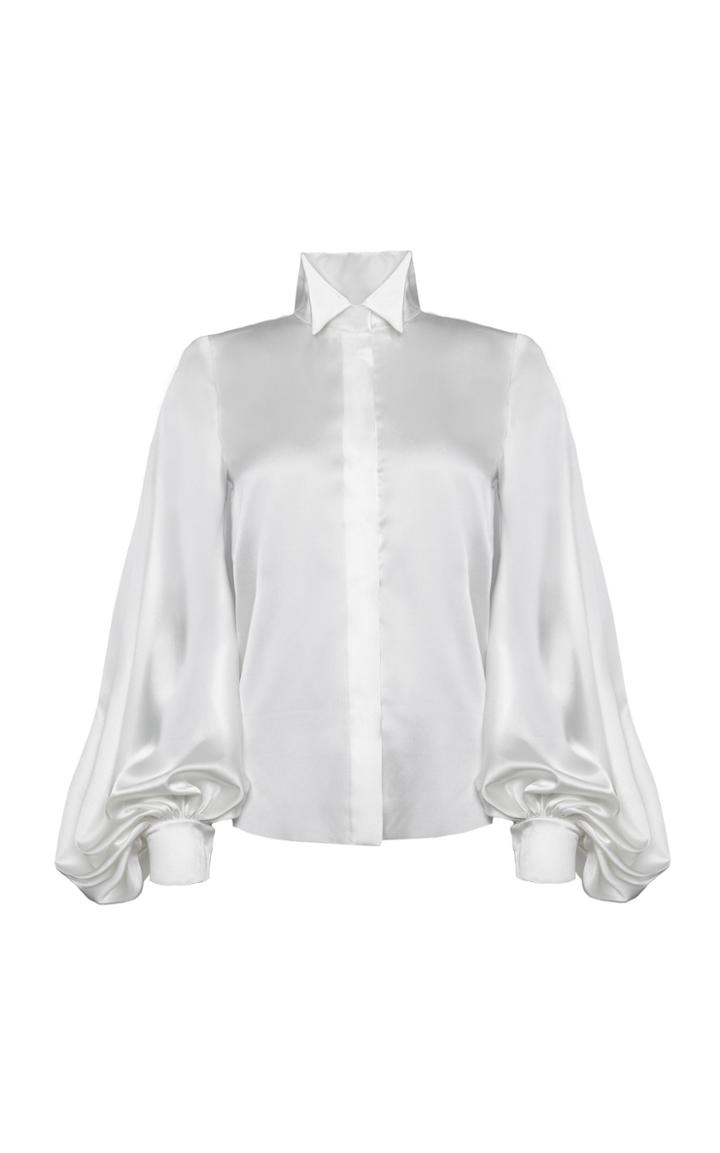 Alexandre Vauthier Balloon Sleeve Silk-blend Shirt