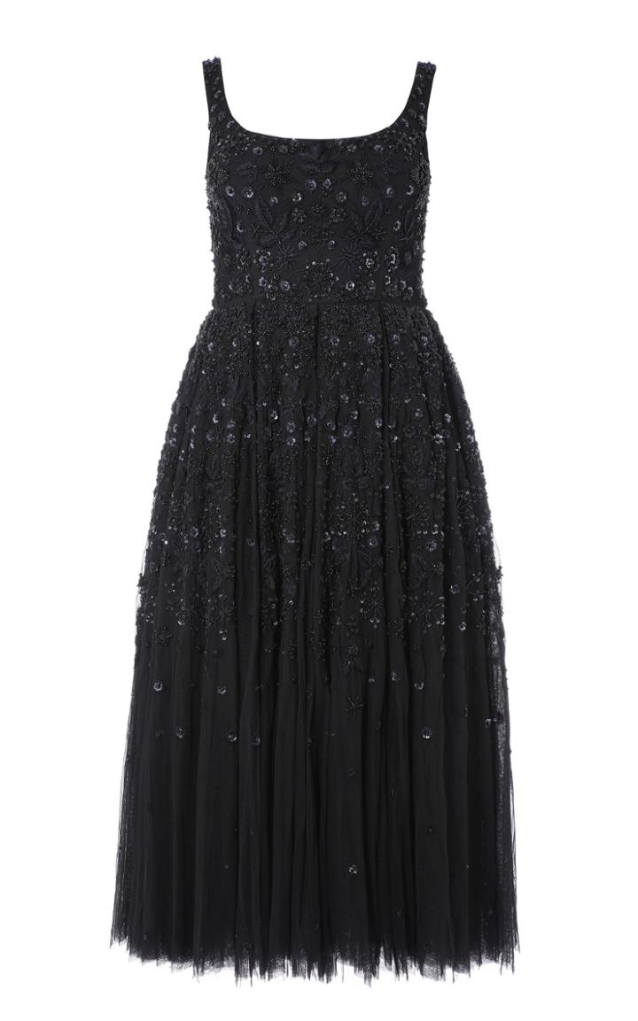 Needle & Thread Snowflake Sequin-embellished Tulle Midi Dress Size: 6