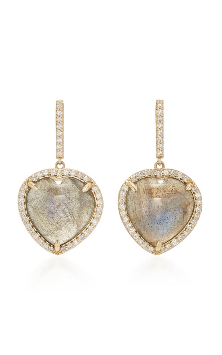 Sheryl Lowe 14k Gold, Diamond And Labradorite Earrings