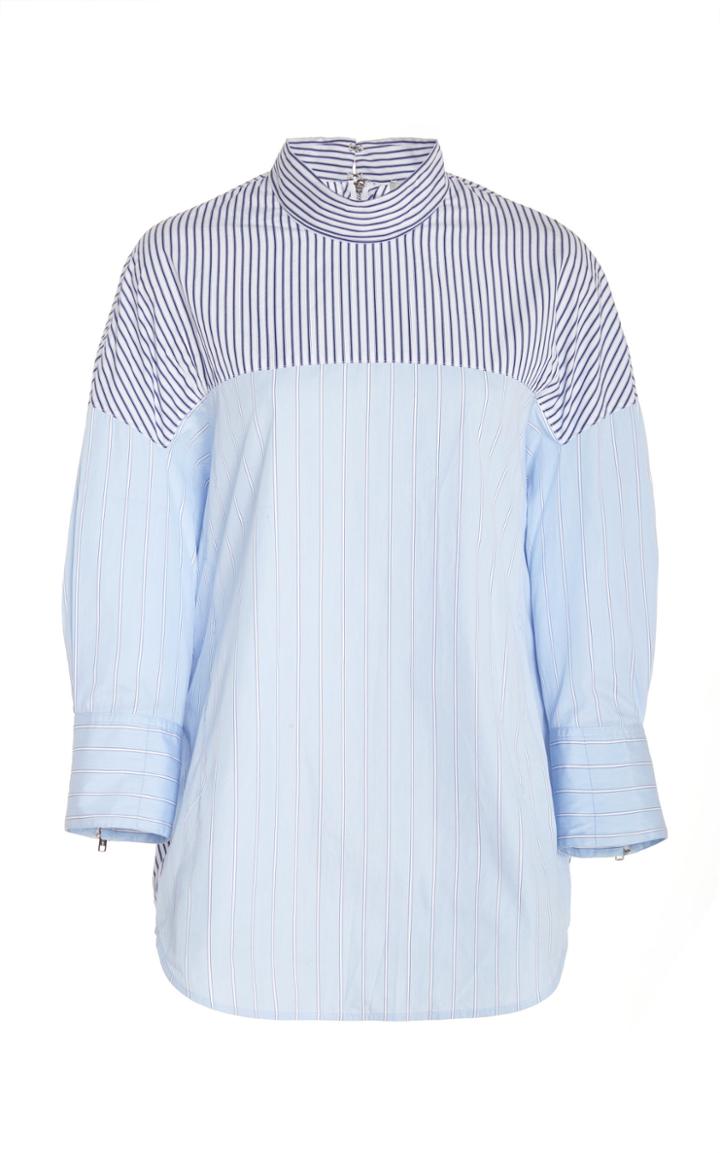 3.1 Phillip Lim Long Sleeve Striped Patchwork Shirt