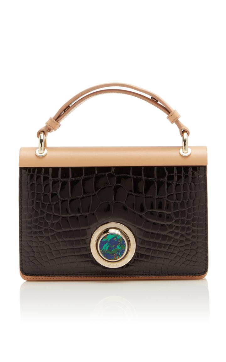 Giambattista Valli Crocodile Top Handle With Malachite