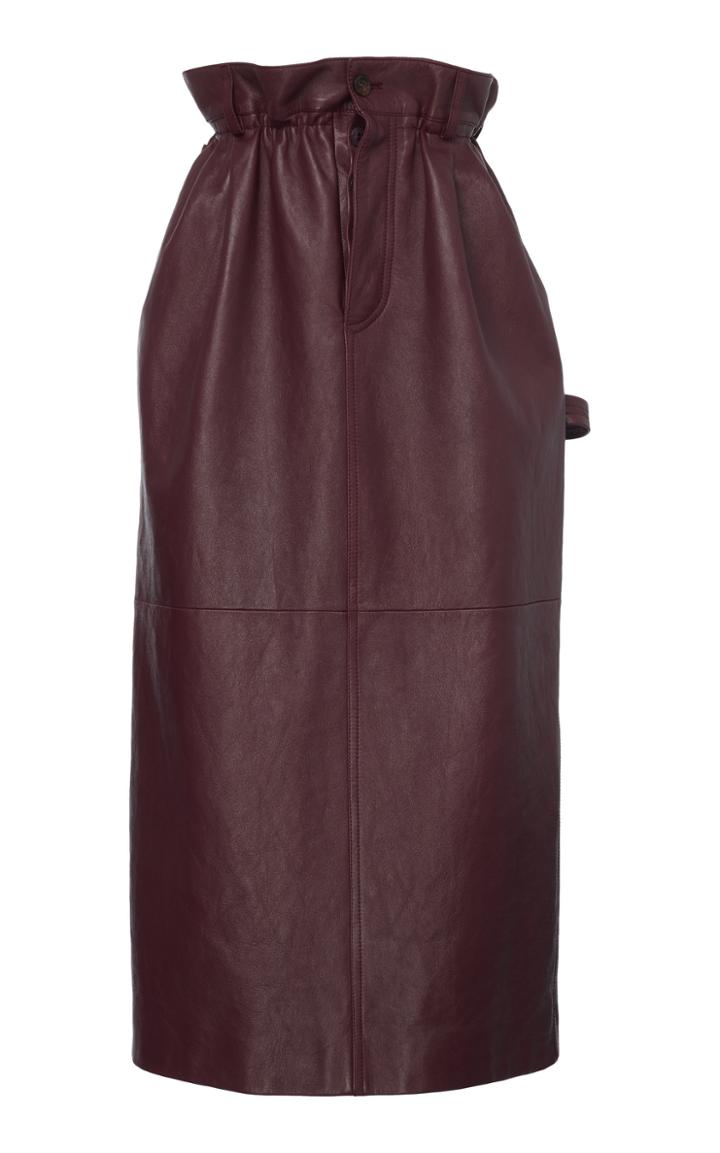 Miu Miu Leather Midi Skirt