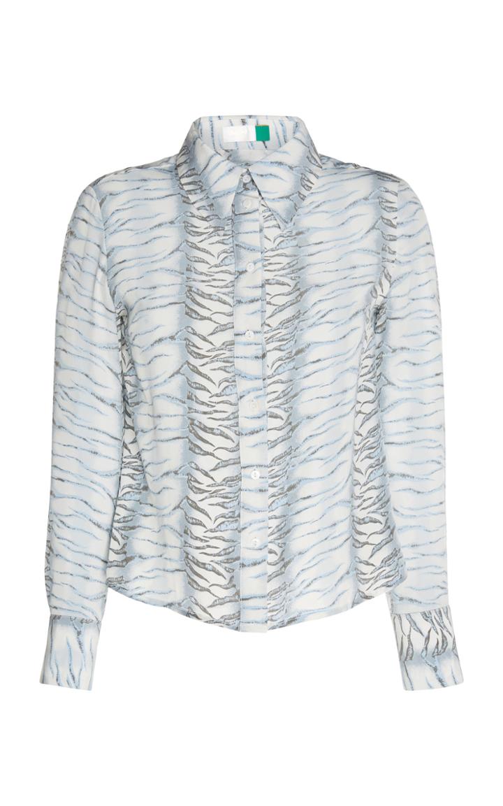 Rixo Jamie Silk Button Up Top