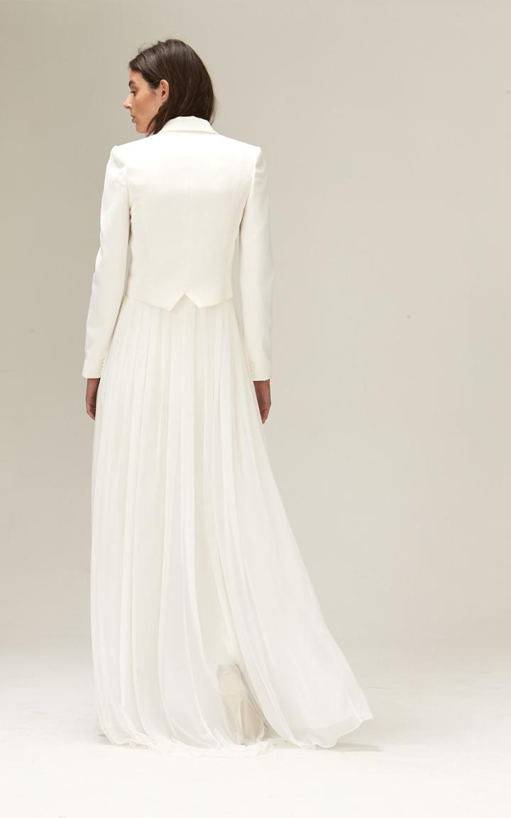 Savannah Miller Eve Cropped Jacket With Satin Lapels And Detachable Skirt