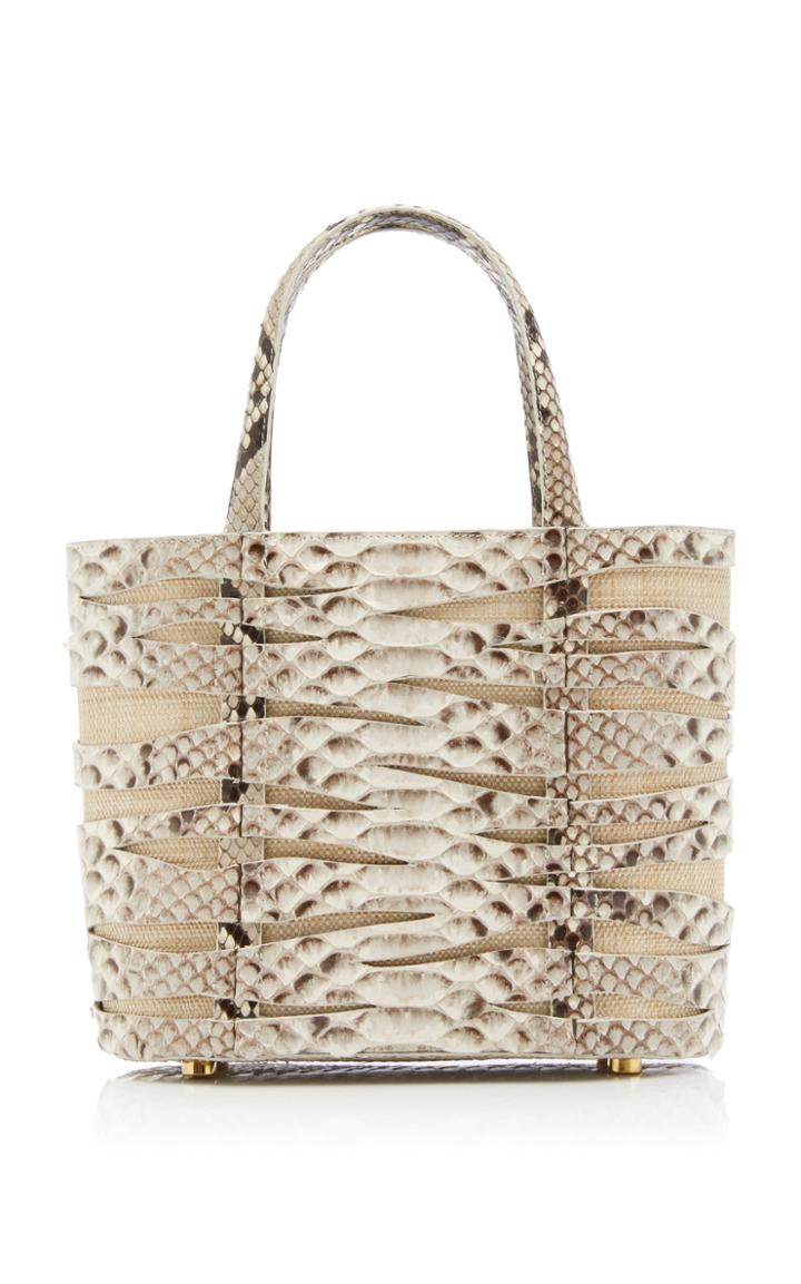 Moda Operandi Nancy Gonzalez Zebra Cutout Python Tote