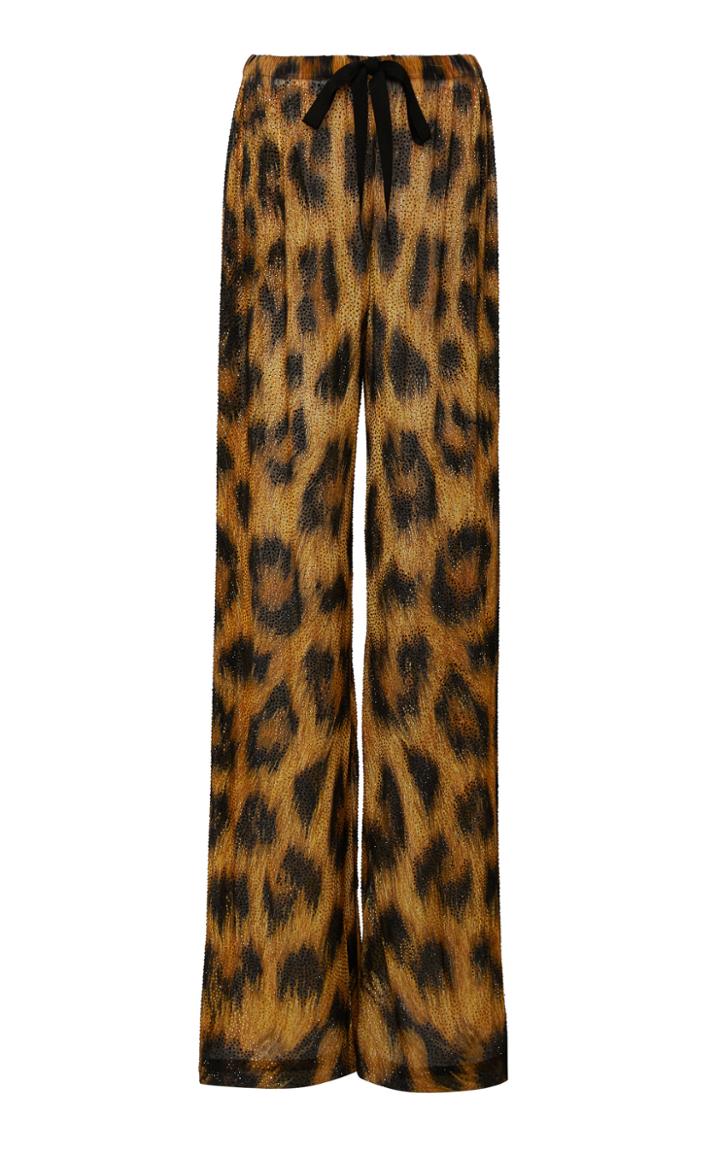 Moda Operandi Naeem Khan Embellished Leopard-printed Silk Flared Pants Size: Xs