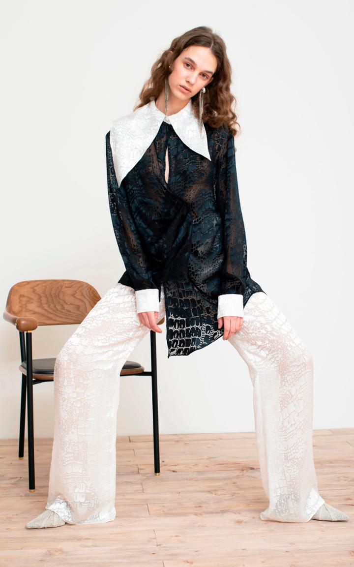 Moda Operandi Sandra Mansour Tu Dors Satin Wide-leg Pants