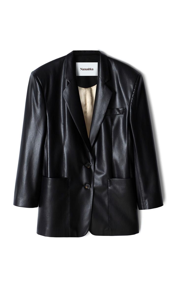 Moda Operandi Nanushka Evan Faux-leather Single Breasted Blazer