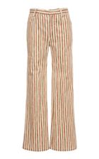 Alberta Ferretti Striped Stretch Gabardine Trousers