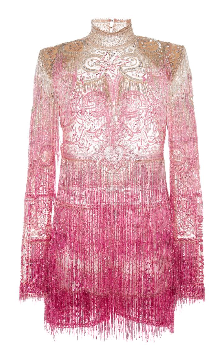 Dundas Tulle Jumpsuit With Beaded Fringe