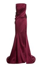 Moda Operandi Pamella Roland Crystal-embellished Draped Satin Strapless Gown