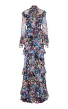 Prabal Gurung Floral Tiered Ruffle Gown