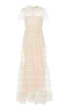 Red Valentino Pont D'esprit Dress With Embroidered Tubulars