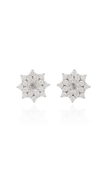 Parulina 18k White Gold And Diamond Earrings