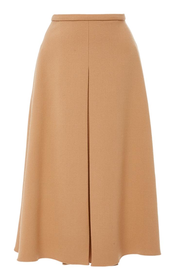Rochas A-line Wool And Silk-blend Midi Skirt
