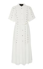 Cdric Charlier Stud-detailed Belted Crepe Midi Shirt Dress