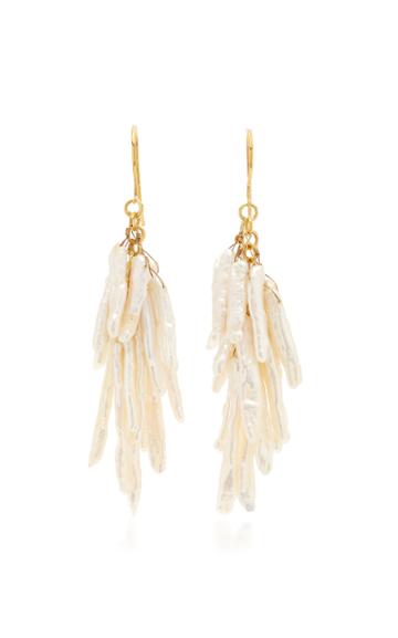 Crysellas The Infinite 14k Yellow Gold Pearl Earrings