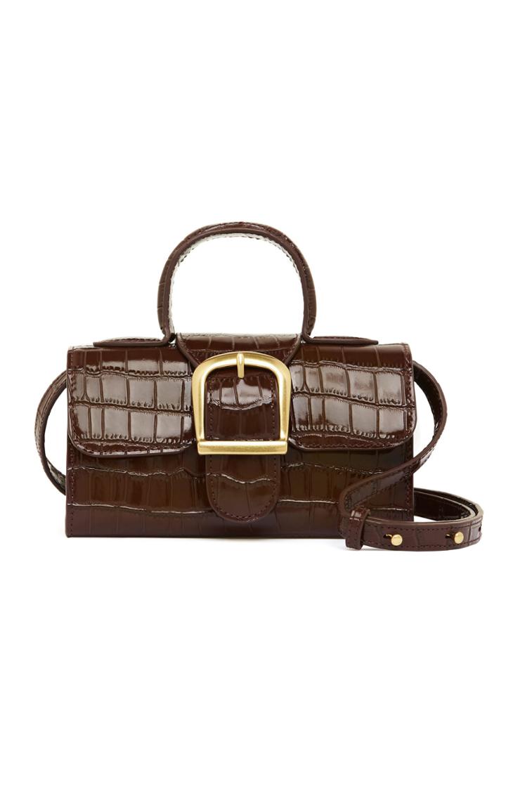 Rylan Mini Croc Embossed Leather Bag