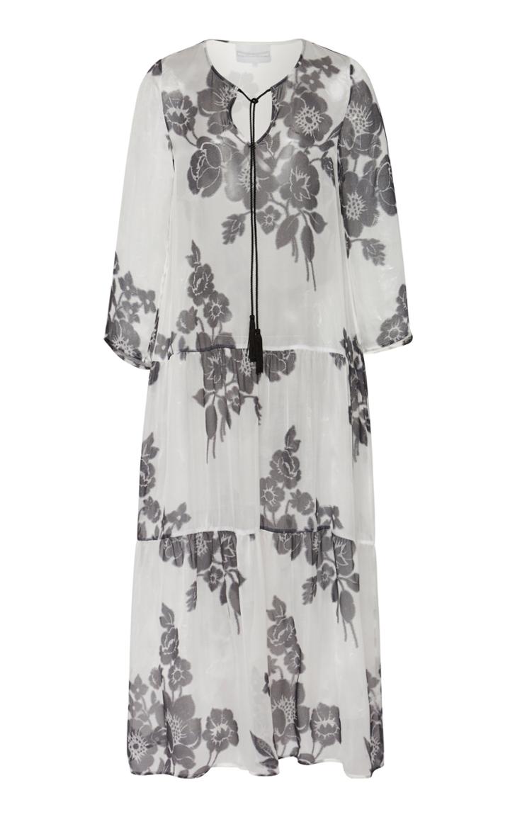 Marie France Van Damme Printed Silk Maxi Dress