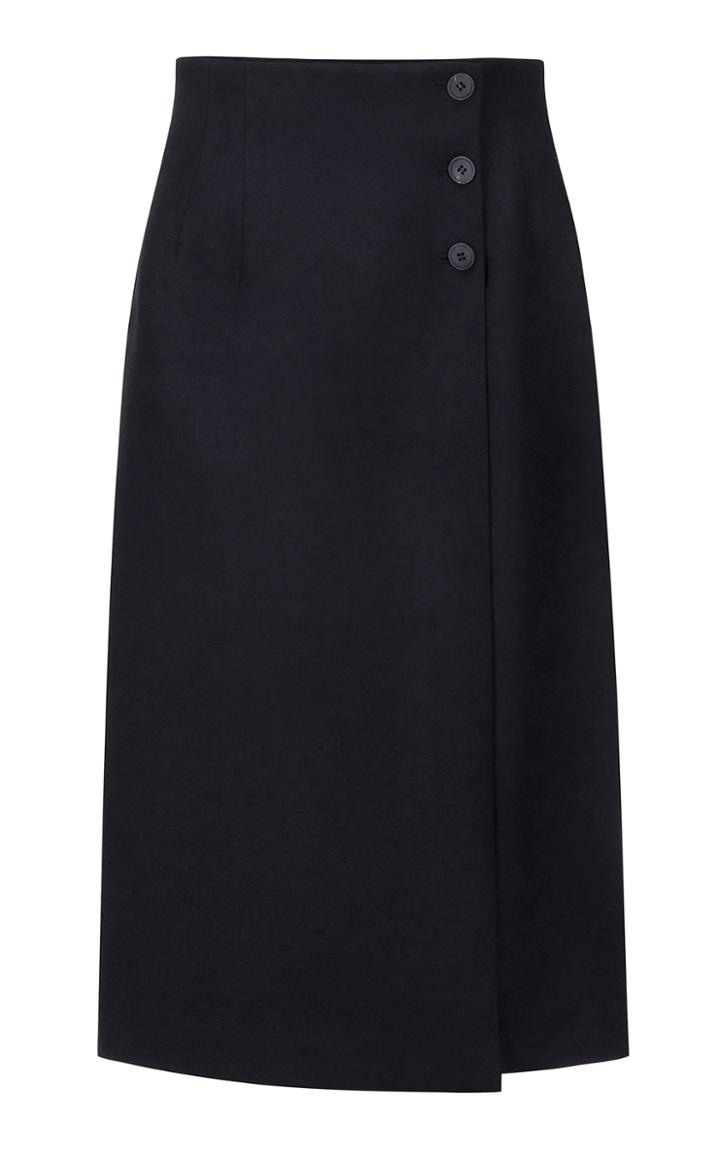 Moda Operandi Le17 Septembre High-rise Wrap-effect Wool-blend Skirt