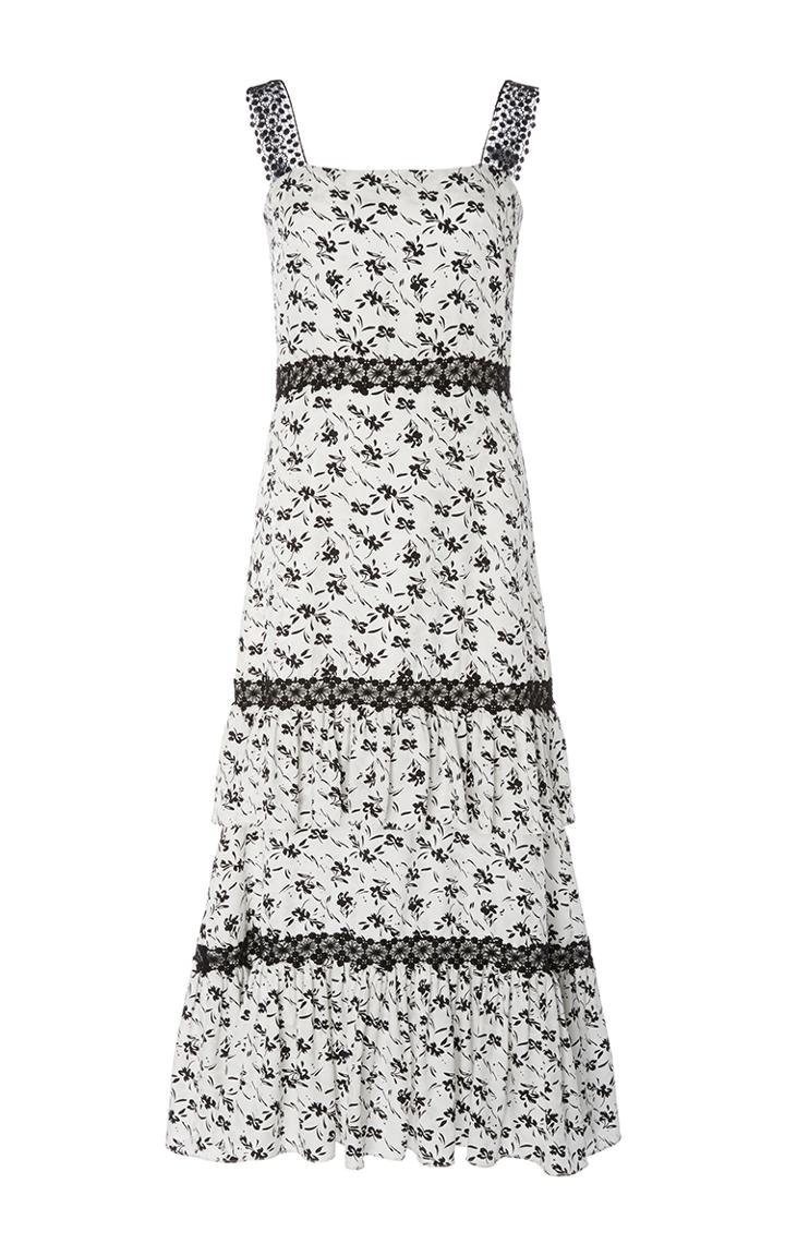 Prabal Gurung Tiered Ruffle Midi Dress