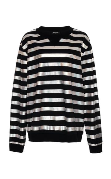 Balmain Hologram Striped Top