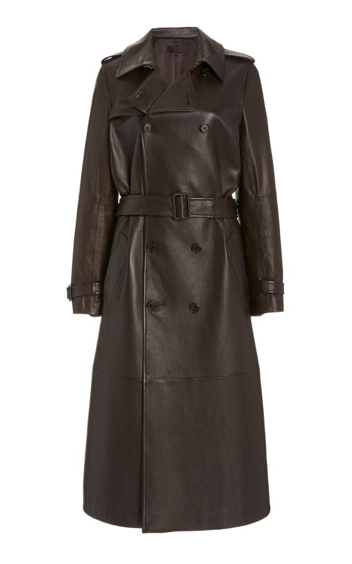 Moda Operandi Nili Lotan Alexander Leather Double-breasted Trench Coat
