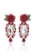 Dolce & Gabbana Rosetto Gold-tone Brass And Crystal Earrings