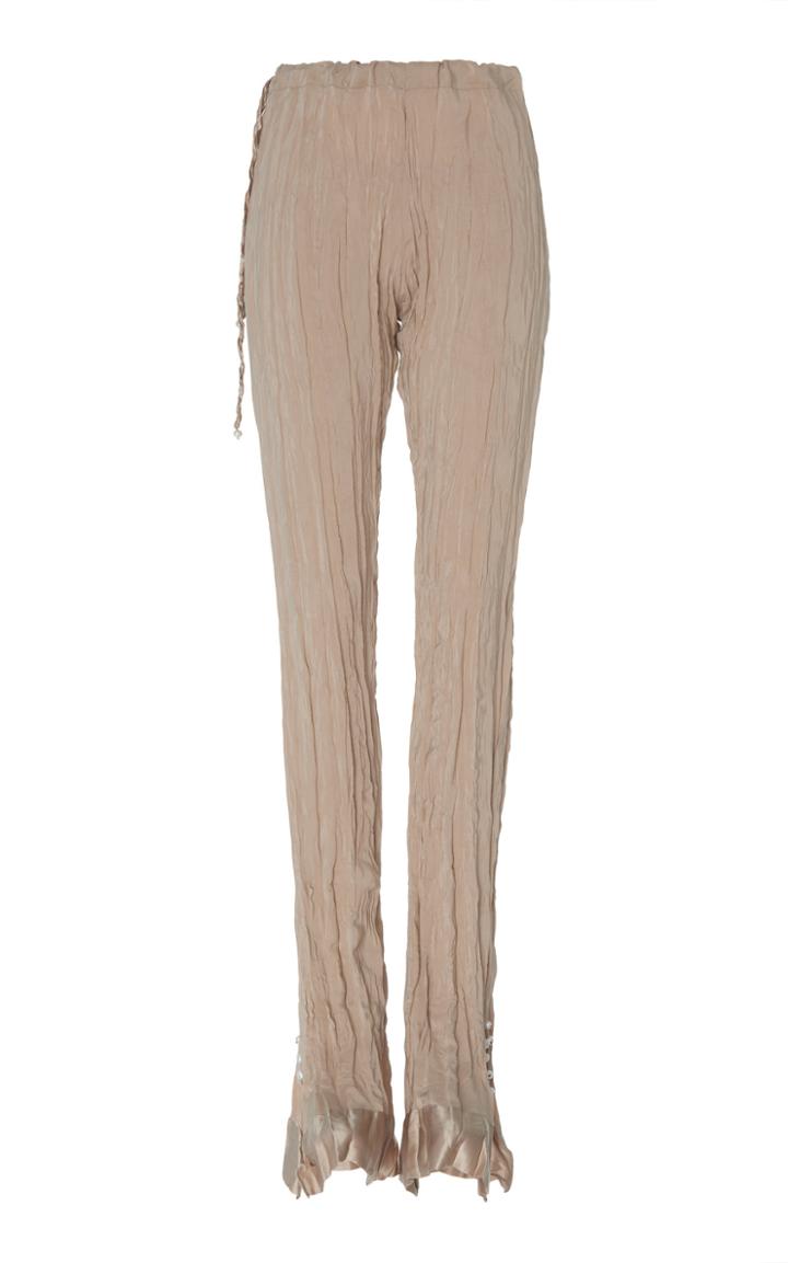 Moda Operandi Peet Dullaert Crushed High-rise Silk Flared Pants Size: 32