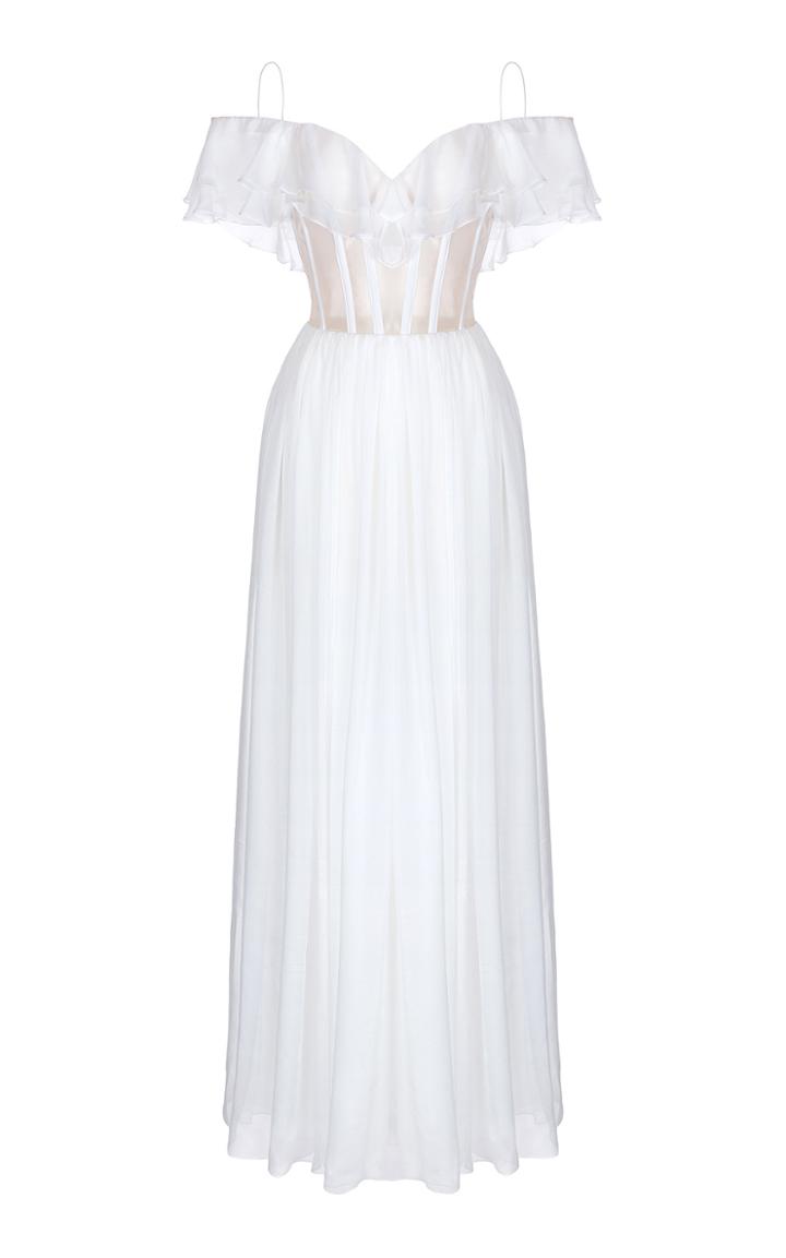 Moda Operandi Rasario Ruffled Silk-chiffon Corset Gown Size: 34