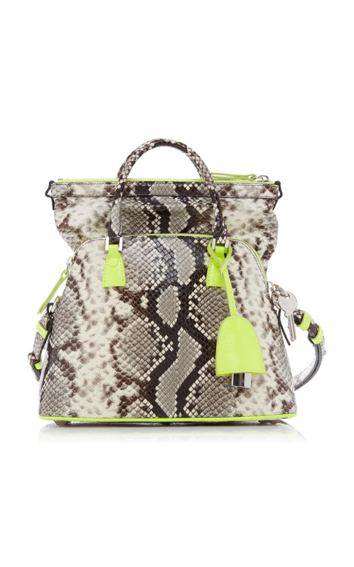Maison Margiela 5ac Python Print Leather Top Handle Bag