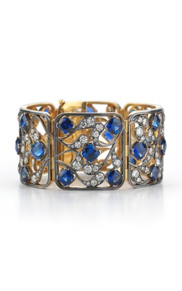 Moda Operandi Mcteigue & Mcclelland Sapphire & Diamond Pierced Flora Noir Bracelet